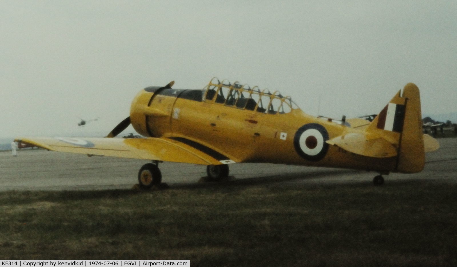 KF314, Noorduyn AT-16 Harvard IIB C/N 14A-2014, At the 1974 International Air Tattoo Greenham Common, copied from slide.