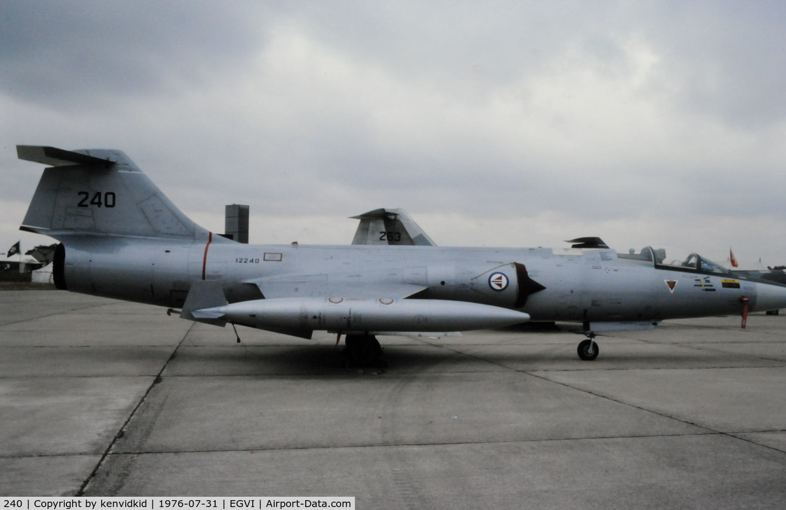 240, Lockheed RF-104G Starfighter C/N 683C-4042, At the 1976 International Air Tattoo Greenham Common, copied from slide.