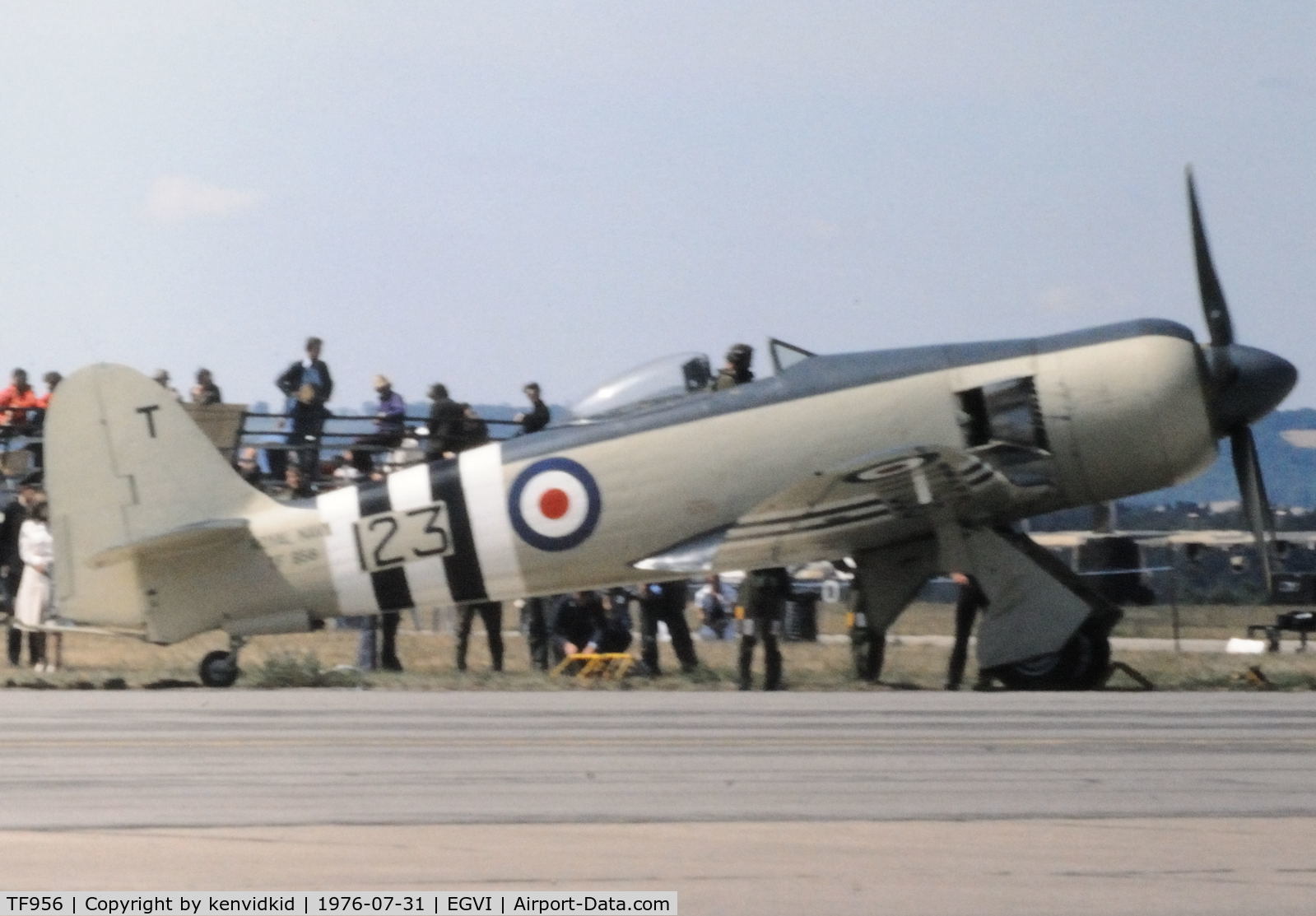 TF956, Hawker Sea Fury FB.11 C/N Not found TF956, At the 1976 International Air Tattoo Greenham Common, copied from slide.