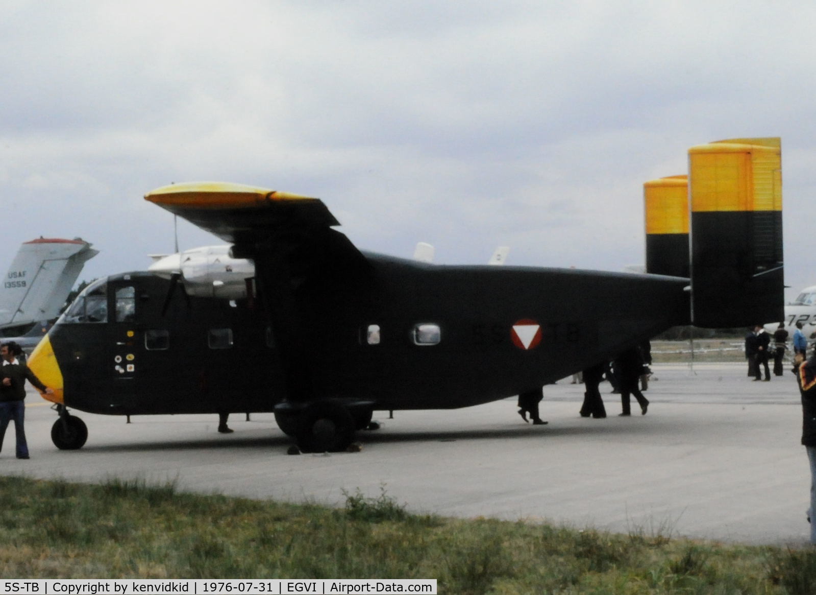 5S-TB, 1969 Short SC-7 Skyvan 3M-400 C/N SH.1860, At the 1976 International Air Tattoo Greenham Common, copied from slide.