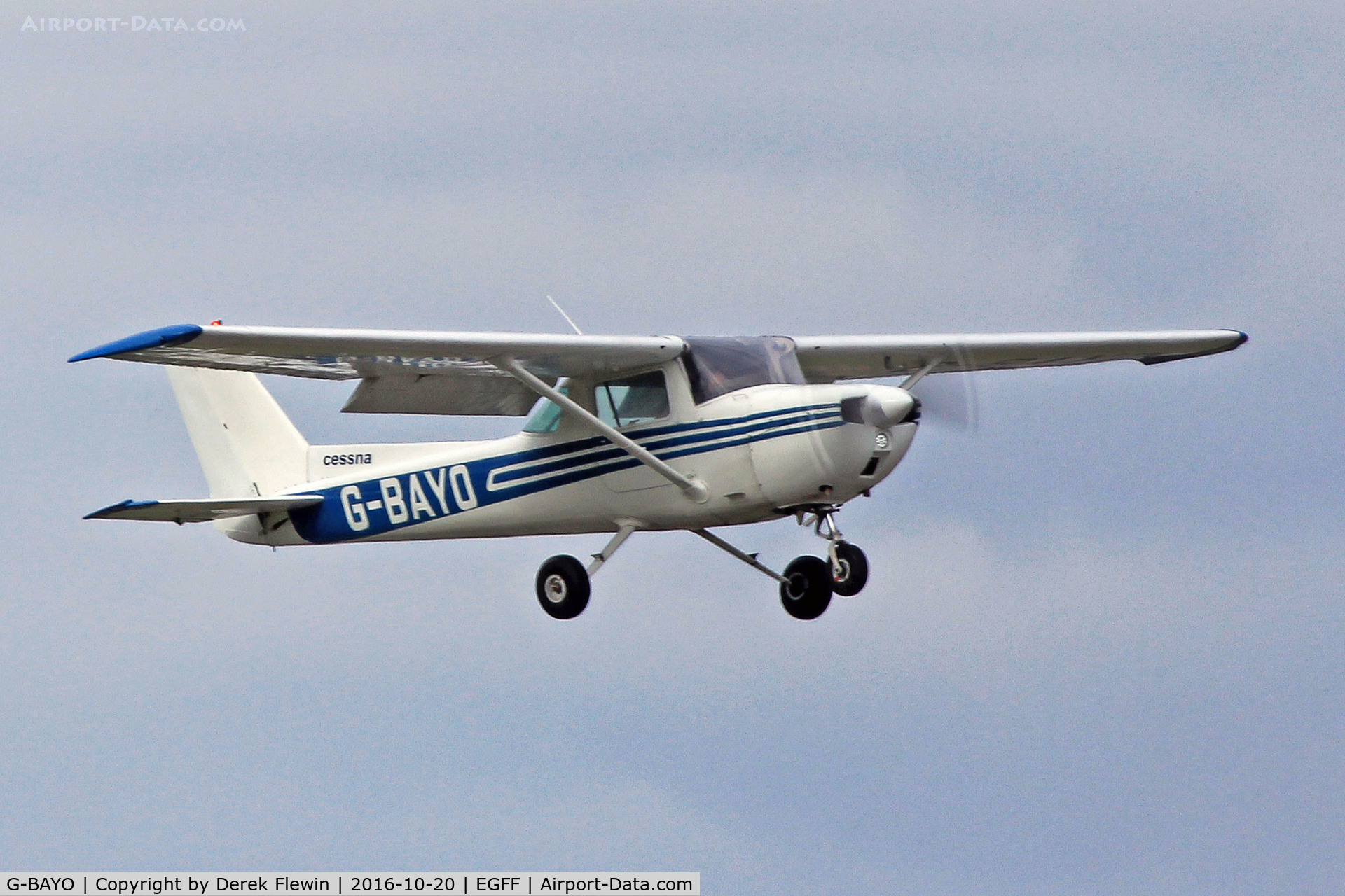 G-BAYO, 1973 Cessna 150L C/N 150-74435, 150L, Haverfordwest based, previously N19471, low approach and go-round runway 12.