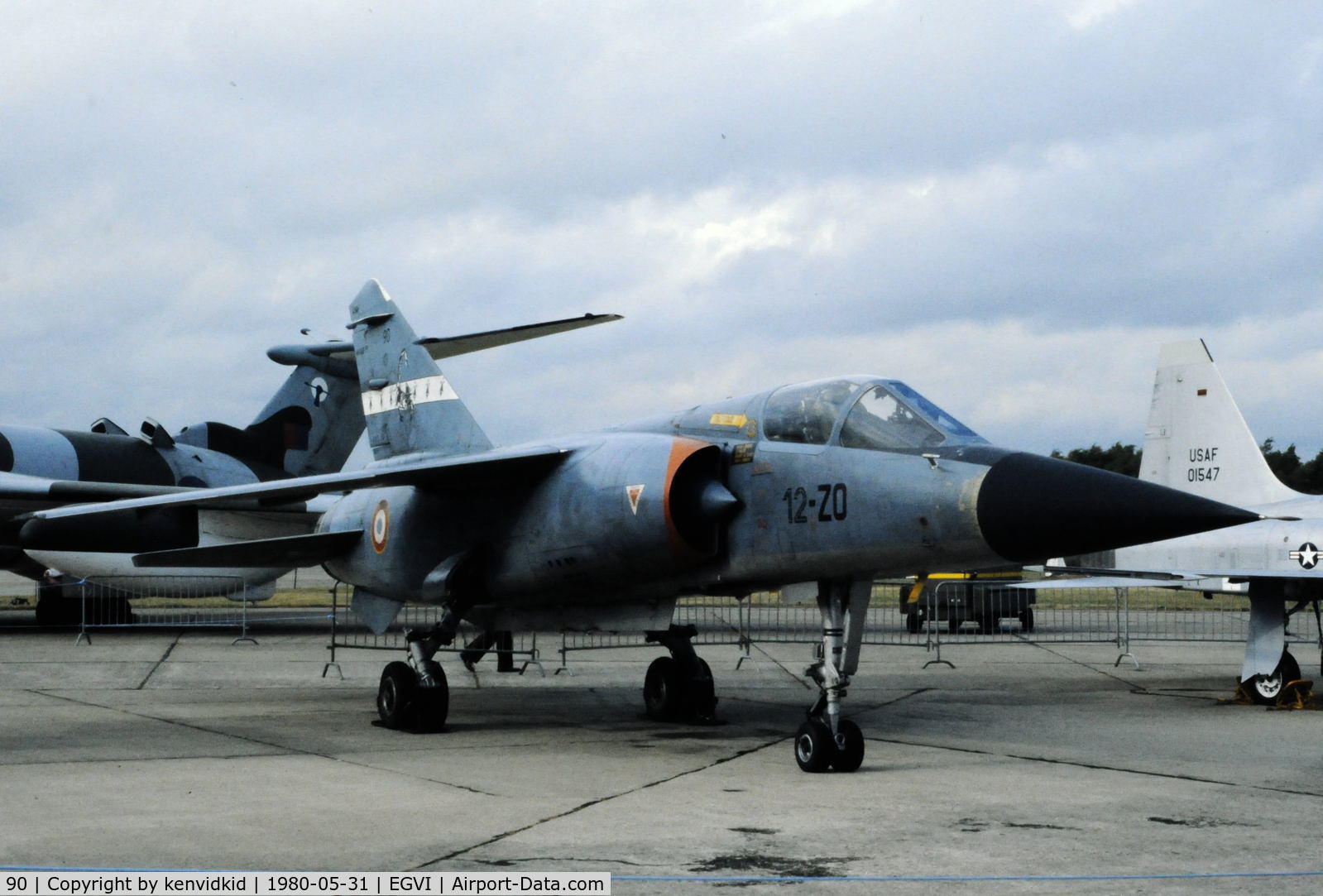 90, Dassault Mirage F-1C C/N 90, At the 1980 International Air Tattoo Greenham Common, copied from slide.