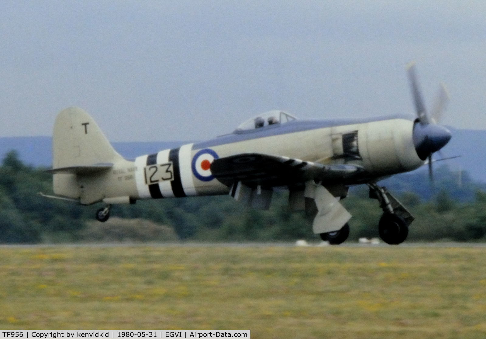 TF956, Hawker Sea Fury FB.11 C/N Not found TF956, At the 1980 International Air Tattoo Greenham Common, copied from slide.