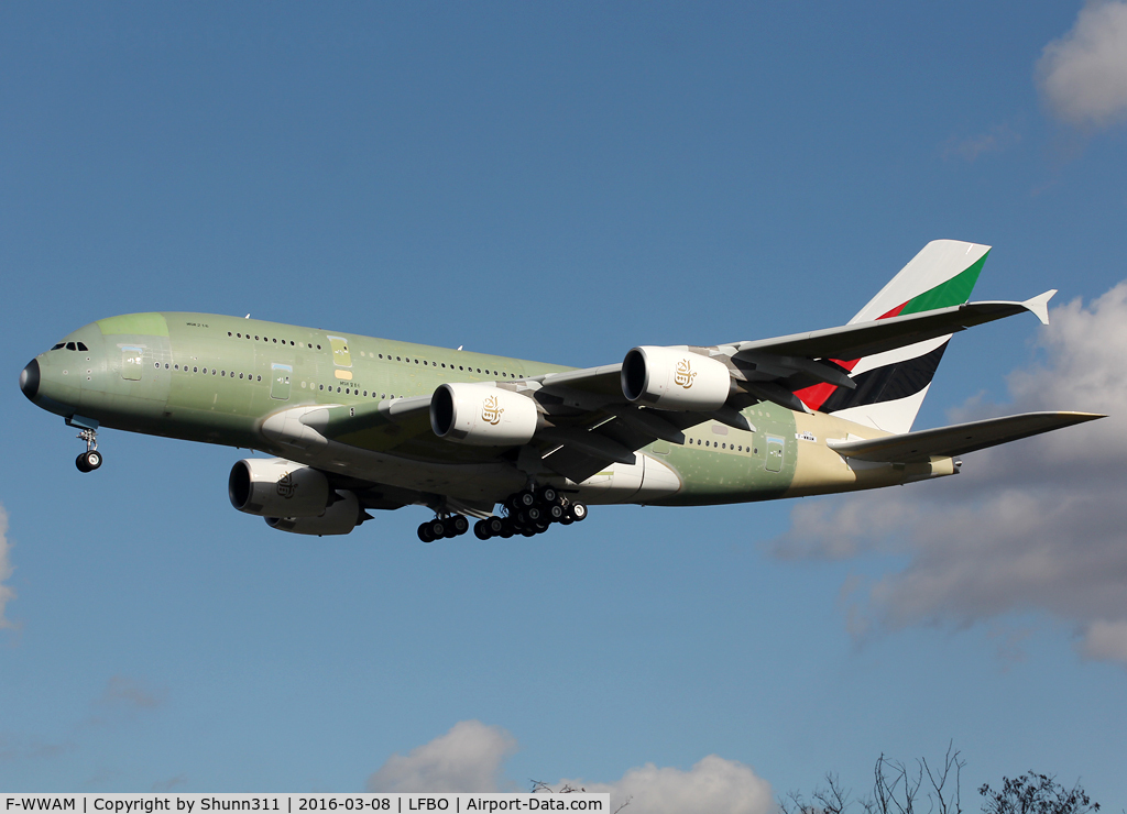 F-WWAM, 2016 Airbus A380-861 C/N 216, C/n 0216 - For Emirates as A6-EUD