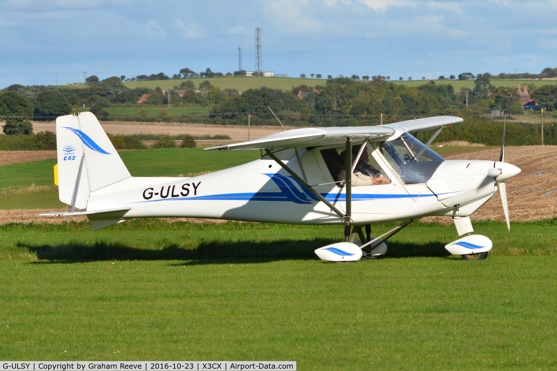 G-ULSY, 2004 Comco Ikarus C42 FB80 C/N 0405-6603, Just landed at Northrepps.