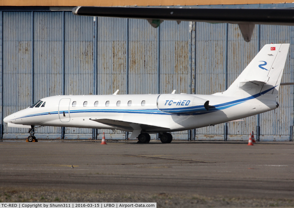 TC-RED, 2009 Cessna 680 Citation Sovereign C/N 680-0272, Parked at the General Aviation area...