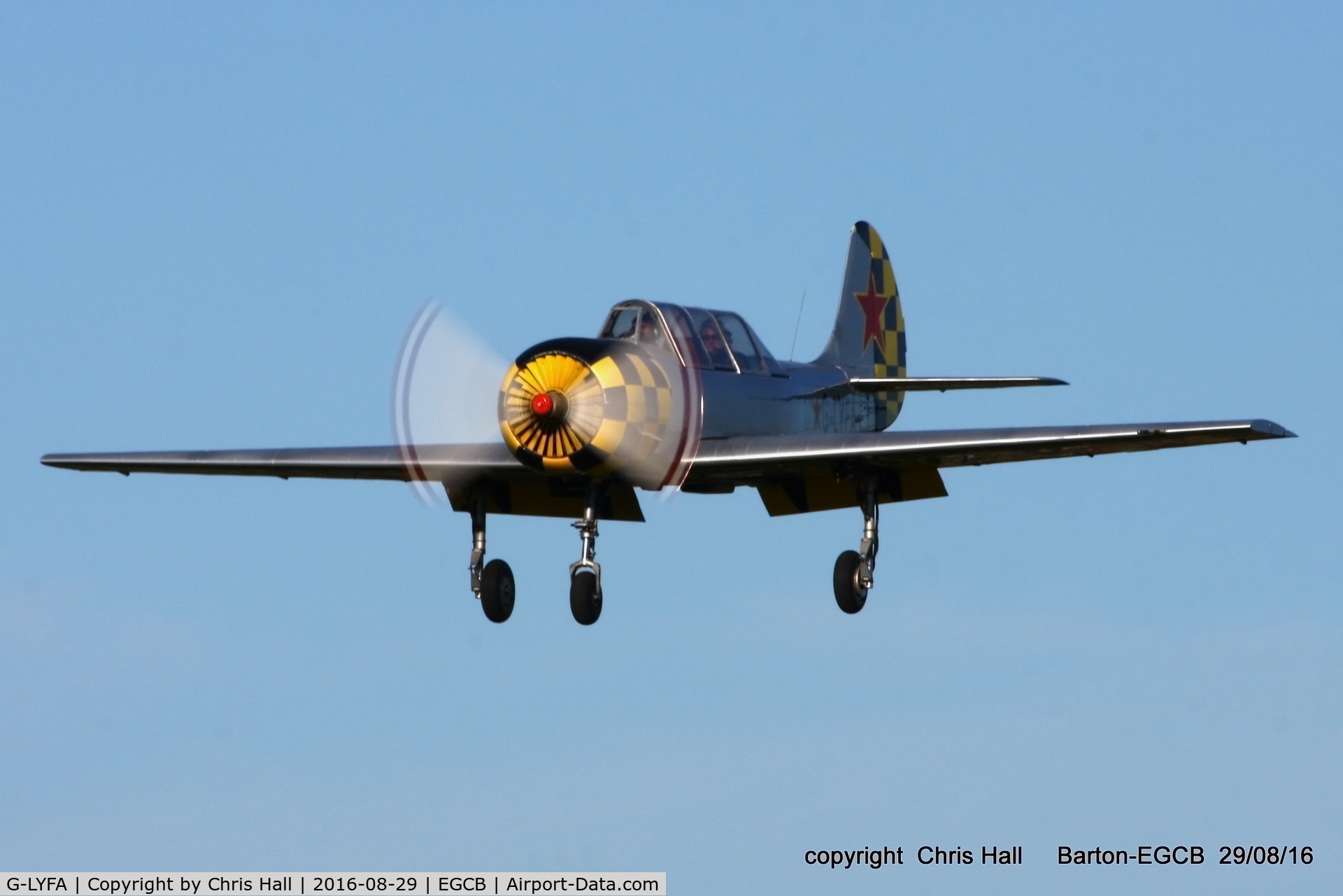 G-LYFA, 1982 Yakovlev Yak-52 C/N 822608, at Barton