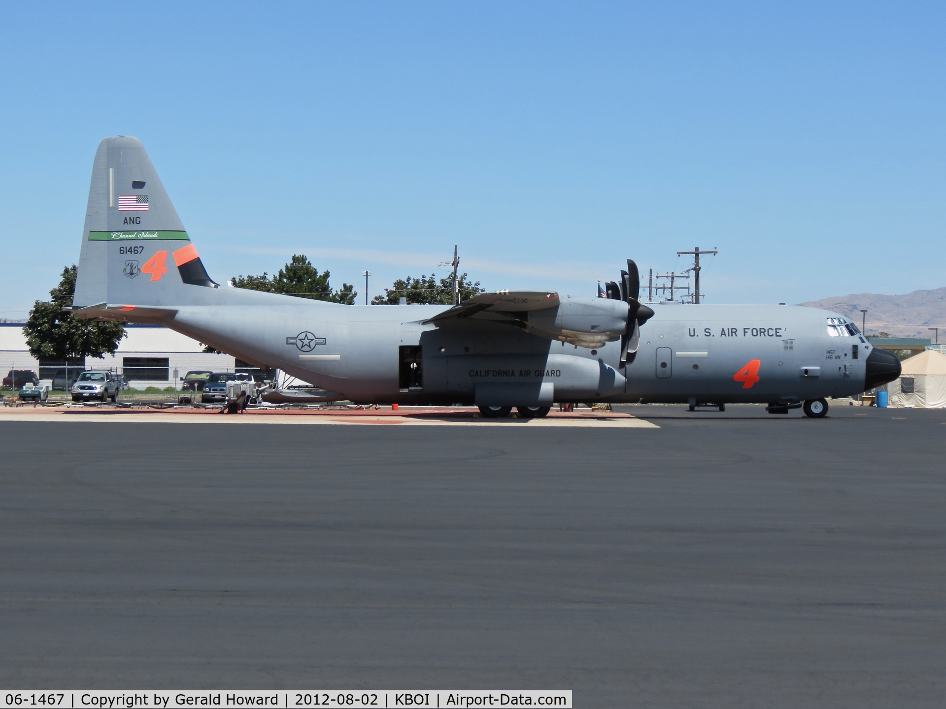 06-1467, 2006 Lockheed Martin C-130J-30 Super Hercules C/N 382-5585, Parked on NIFC ramp. 146th Air Wing, CA ANG equipped with MAFFS.