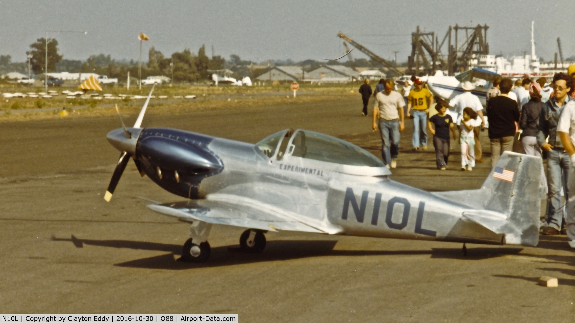 N10L, 1966 Linns Mustang L-2 C/N 002, At an Airshow at the old Rio Vista Airport California. 1970's.