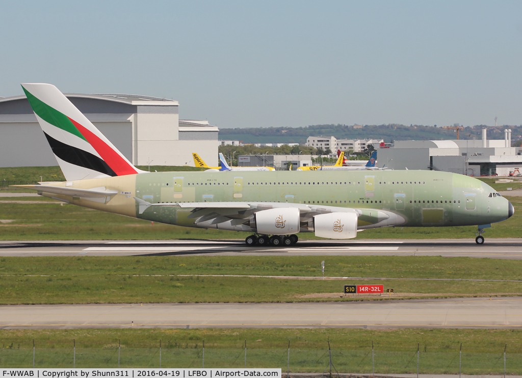 F-WWAB, 2016 Airbus A380-861 C/N 219, C/n 0219 - For Emirates as A6-EUG
