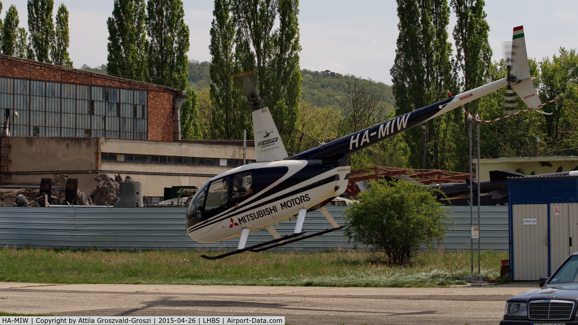 HA-MIW, 1998 Robinson R44 Astro C/N 0543, Budaörs Airport, Hungary. Gold Timer Fundanation airshow