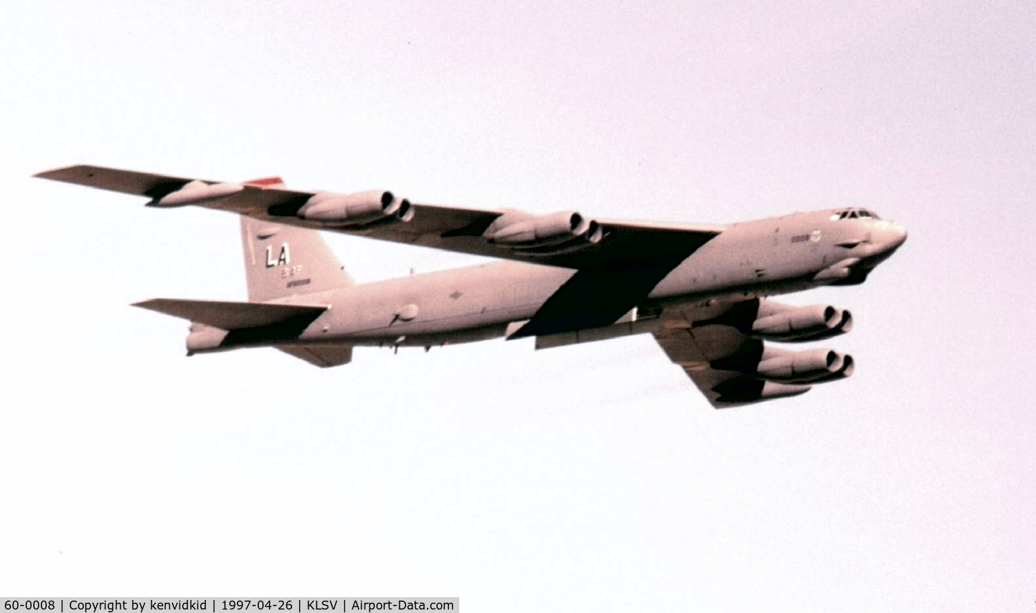 60-0008, 1960 Boeing B-52H Stratofortress C/N 464373, At the 1997 50th Anniversary of the USAF air display, Nellis AFB.