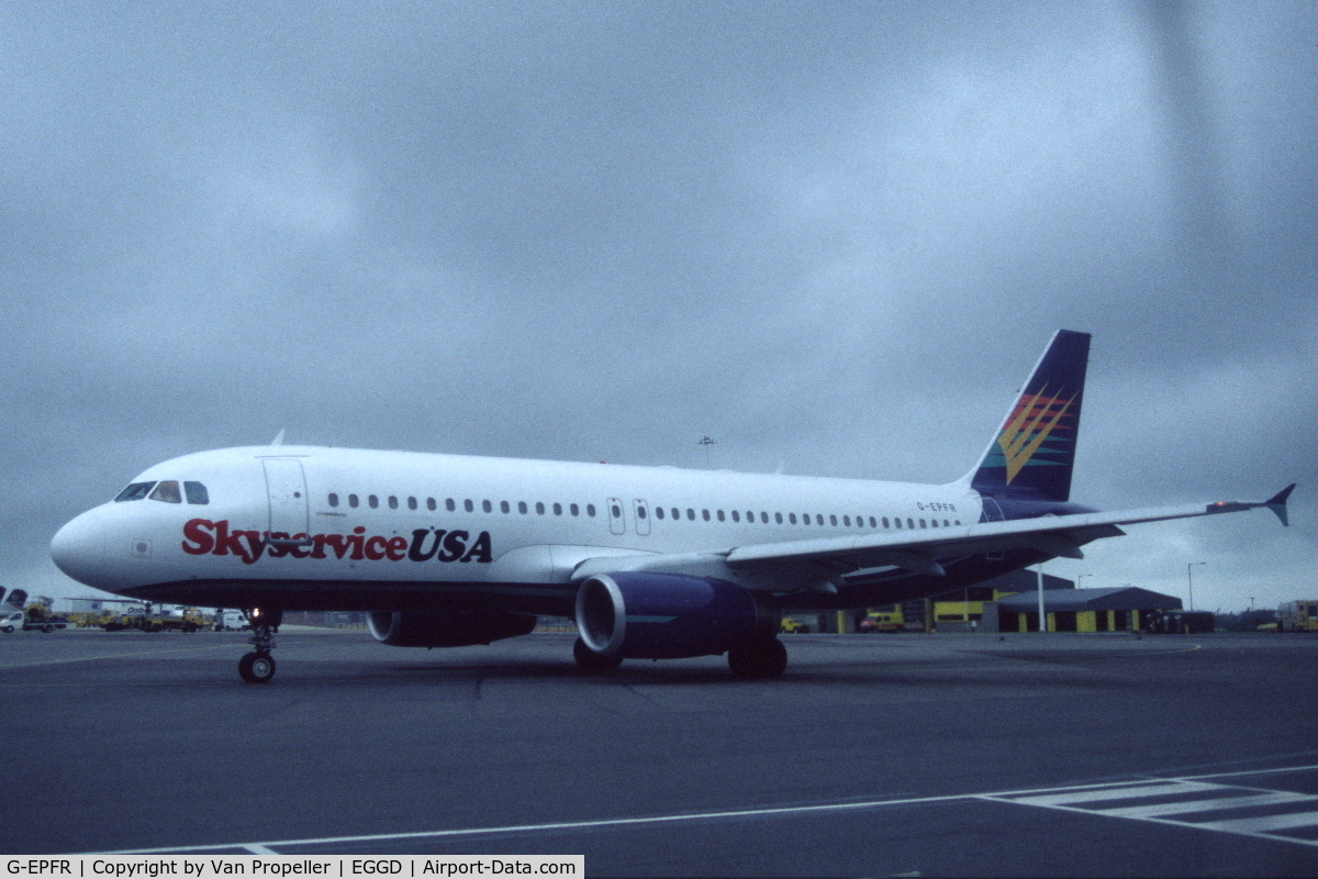 G-EPFR, 1994 Airbus A320-231 C/N 437, Airbus A320-231 of Skyservice USA at Bristol Airport, UK, 1999