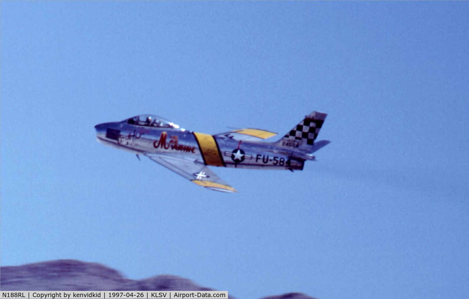 N188RL, 1952 North American F-86F Sabre C/N 191-682, At the 1997 50th Anniversary of the USAF air display, Nellis AFB.