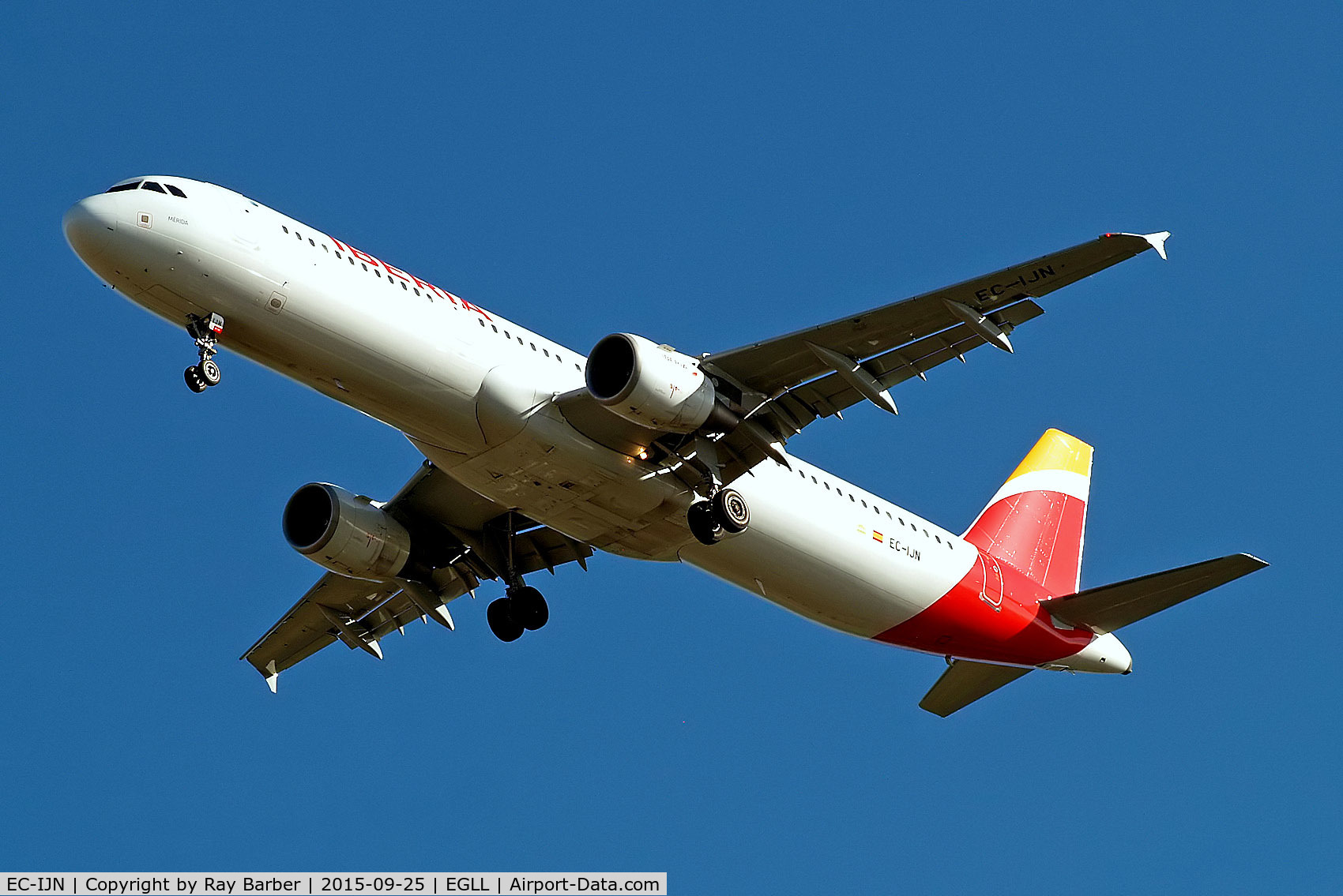 EC-IJN, 2002 Airbus A321-211 C/N 1836, Airbus A321-211 [1836] (Iberia) Home~G 25/09/2015. On approach 27R.