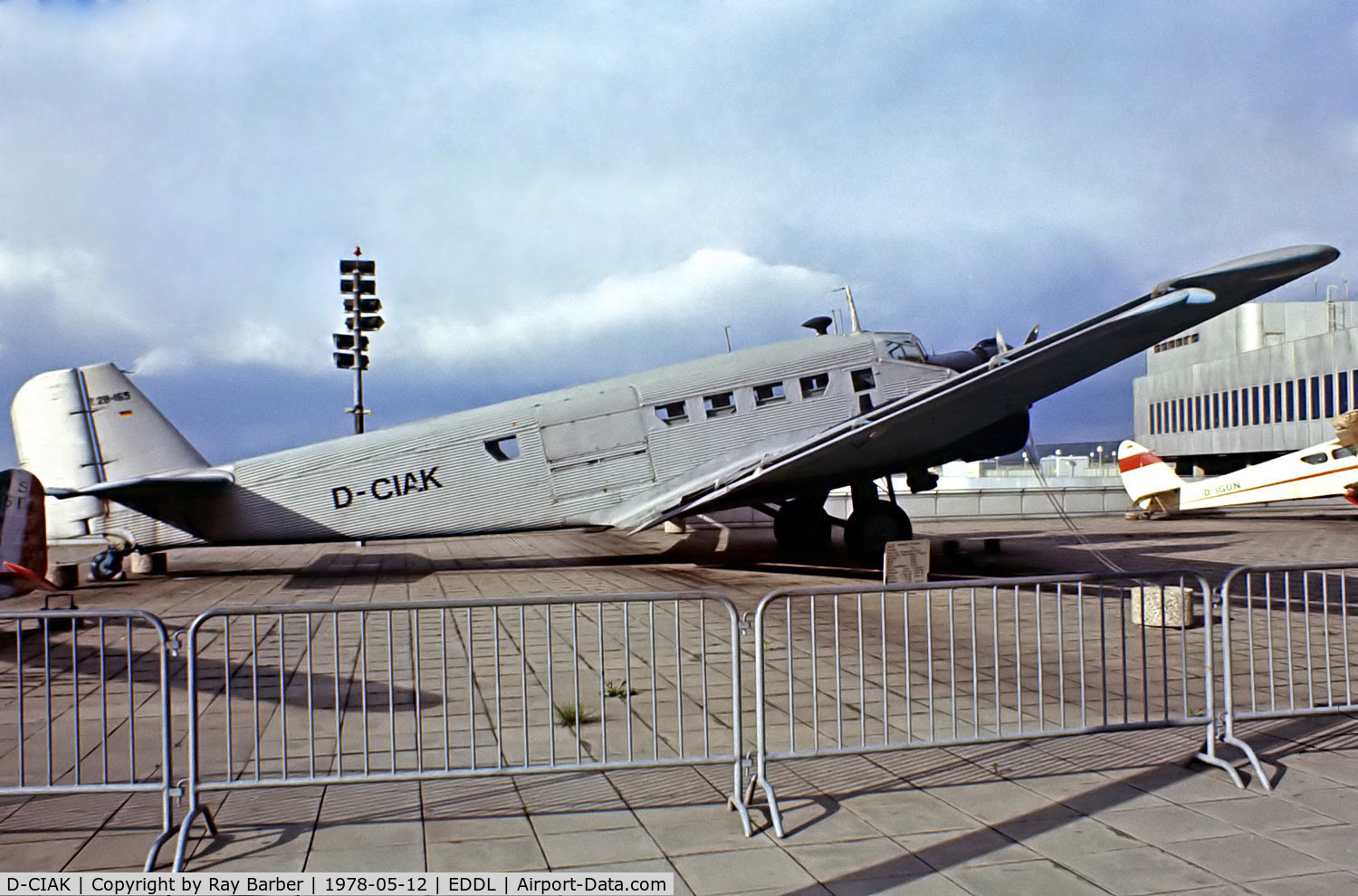 D-CIAK, 1949 Junkers (CASA) 352A-3 (Ju-52) C/N 96, Junkers CASA 352L [96] (Air Classic) Dusseldorf~D 12/05/1978. From a slide.