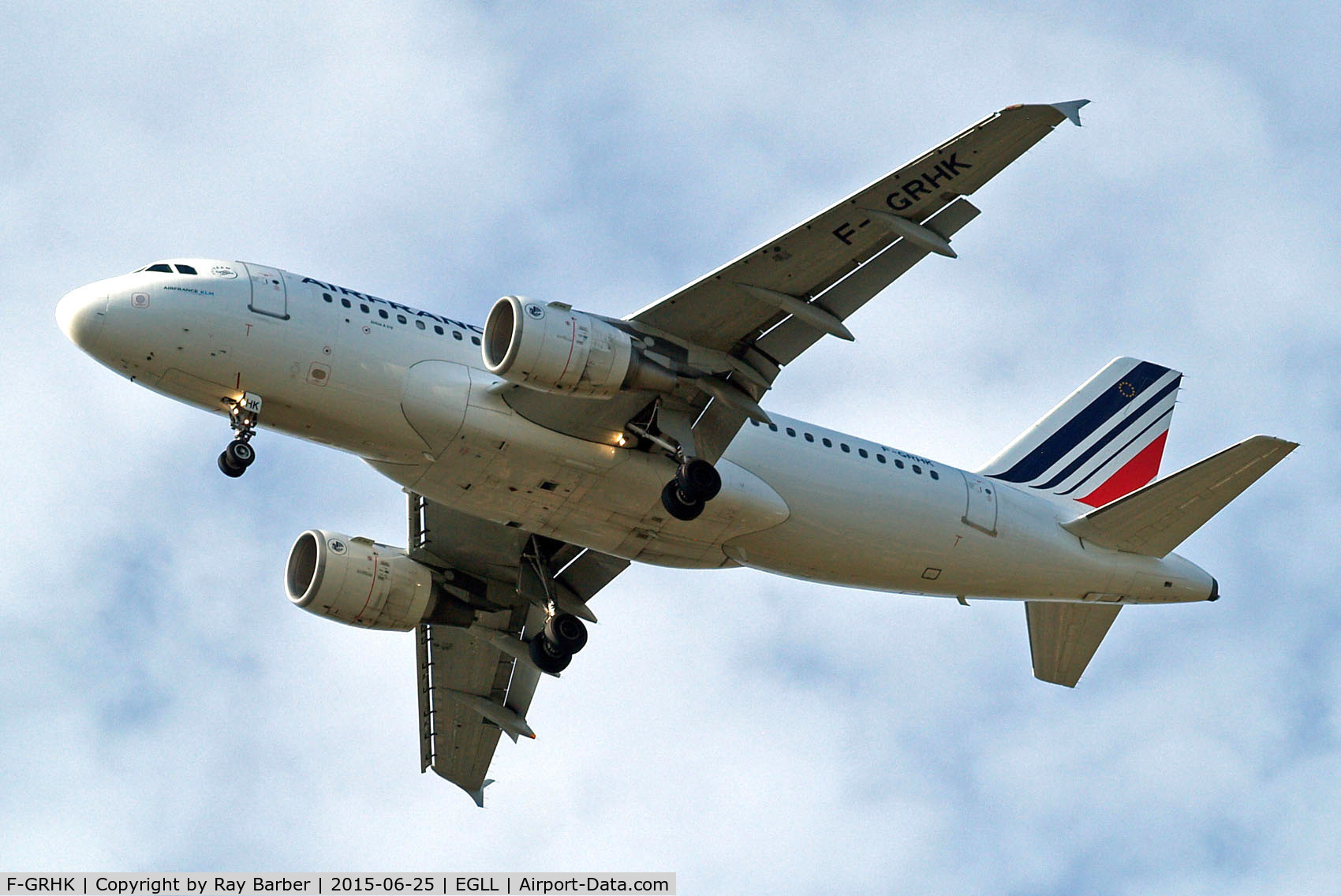 F-GRHK, 2000 Airbus A319-111 C/N 1190, Airbus A319-111 [1190] (Air France) Home~G 25/06/2015. On approach 27R.