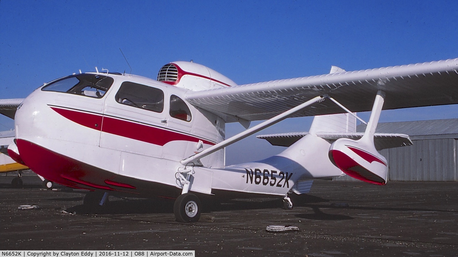 N6652K, 1947 Republic RC-3 Seabee C/N 929, N6652K at the old Rio Vista Airport in California. 1970's