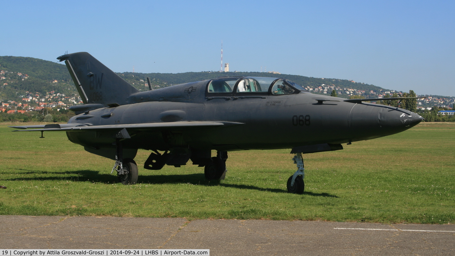 19, Mikoyan-Gurevich MiG-21UM C/N 516999201, Budaörs Airport, Hungary. 2014 was painted gray and BW AF04068 page number for filming.