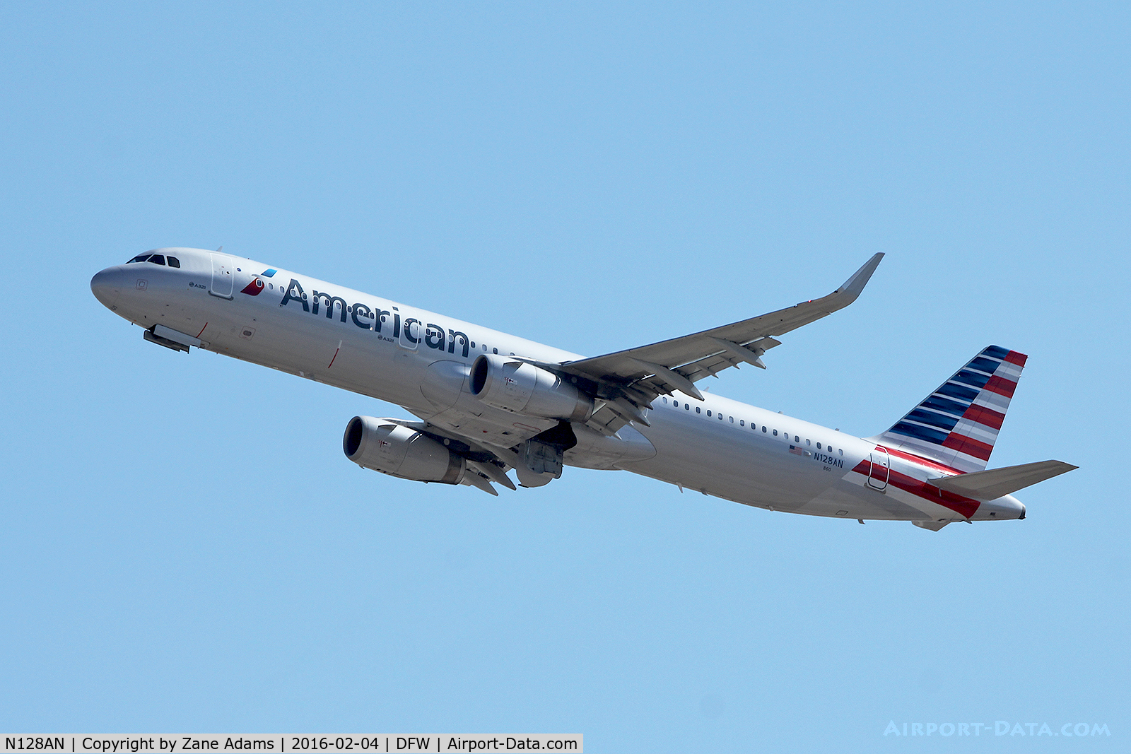 N128AN, 2014 Airbus A321-231 C/N 6346, Departing DFW Airport