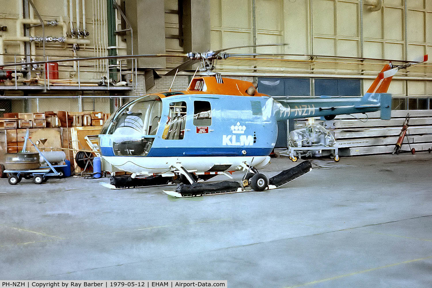 PH-NZH, 1974 MBB Bo-105D C/N S-83, Bolkow Bo.105CB [S-83] (KLM Helicopters) Amsterdam-Schiphol~PH 12/05/1979.  From a slide.