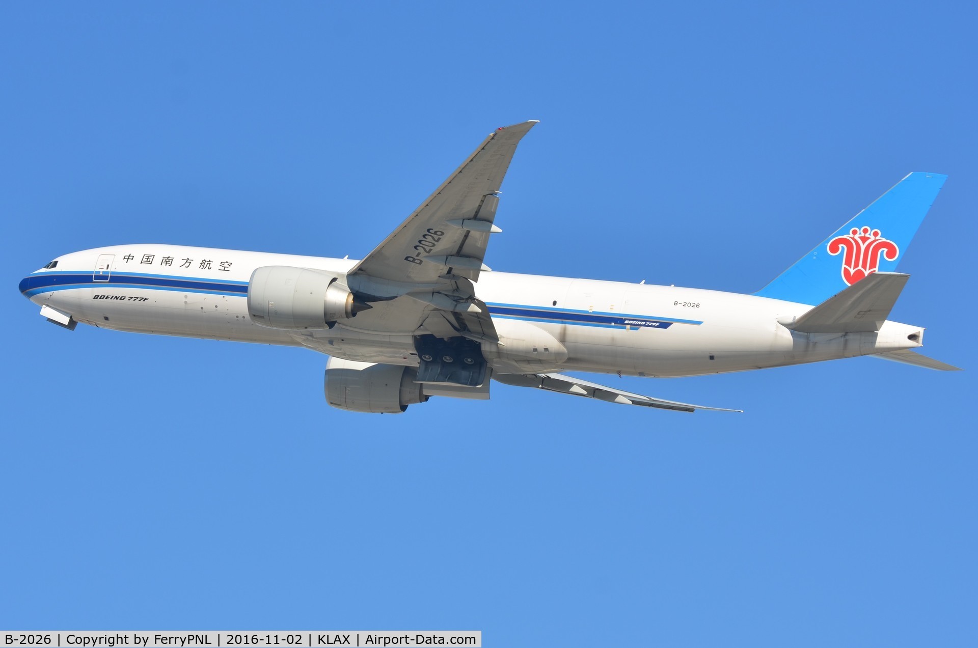 B-2026, 2015 Boeing 777-F1B C/N 41635, China Southern B772 freighter lifting-off.