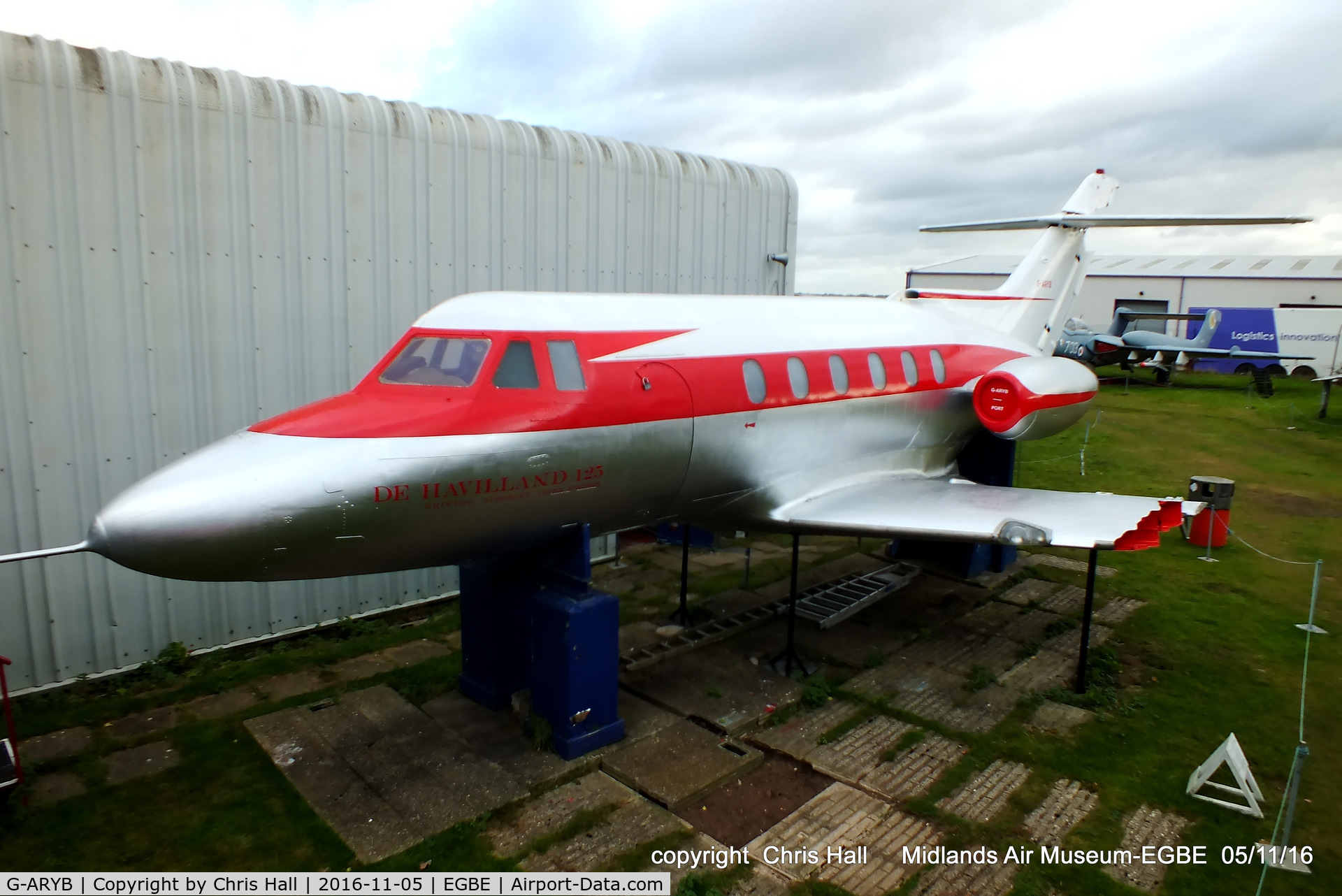 G-ARYB, 1963 De Havilland DH-125 Series 1/521 C/N 25002, preserved at the Midland Air Museum