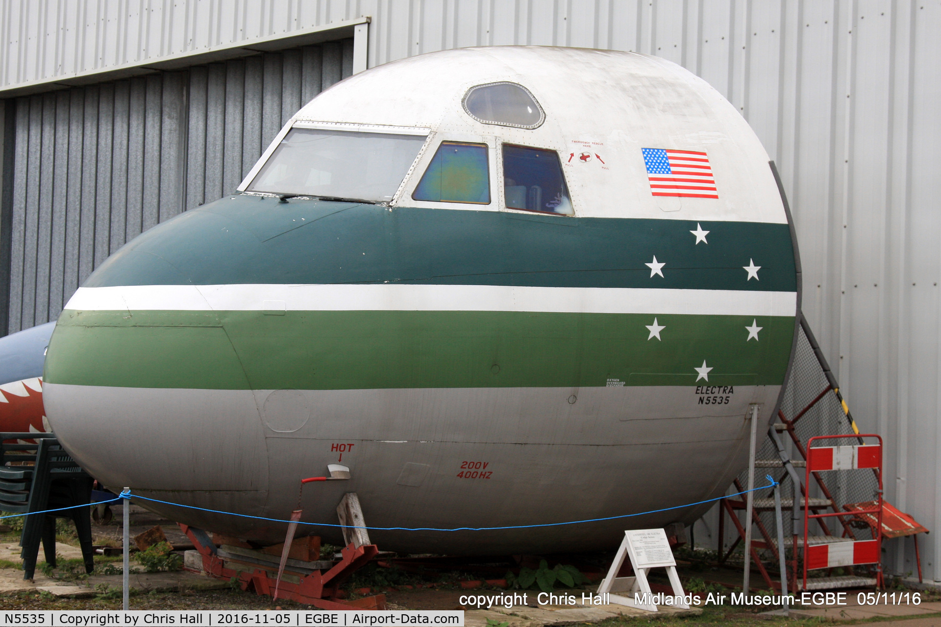 N5535, 1959 Lockheed L-188A(F) Electra C/N 1068, preserved at the Midland Air Museum