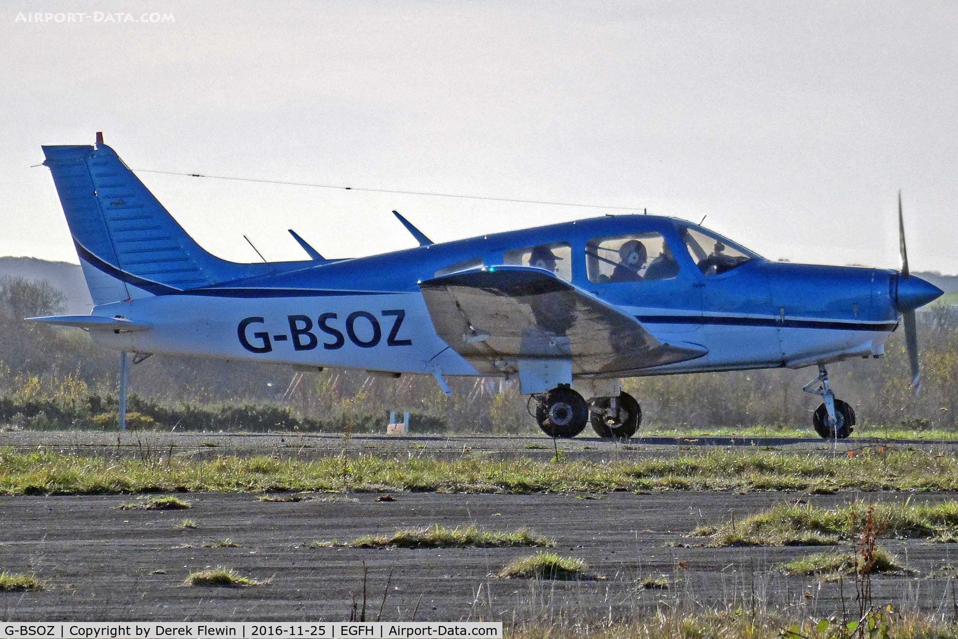 G-BSOZ, 1979 Piper PA-28-161 Cherokee Warrior II C/N 28-7916080, Cherokee Warrior II, Shobdon Herefordshire based, previously N30220, seen doing power check prior to departing runway 04 RTB