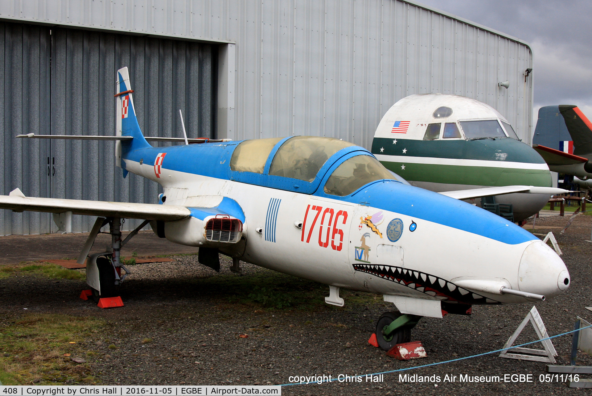 408, PZL-Mielec TS-11 Iskra C/N 1H-0408, preserved at the Midland Air Museum