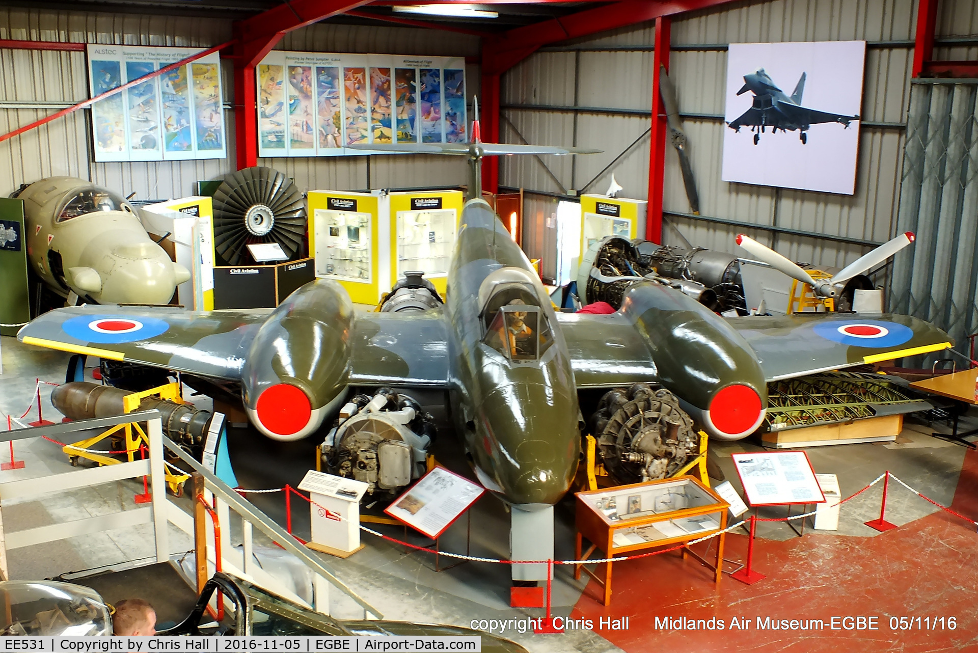 EE531, 1944 Gloster Meteor F.4 C/N Not found EE531, preserved at the Midland Air Museum