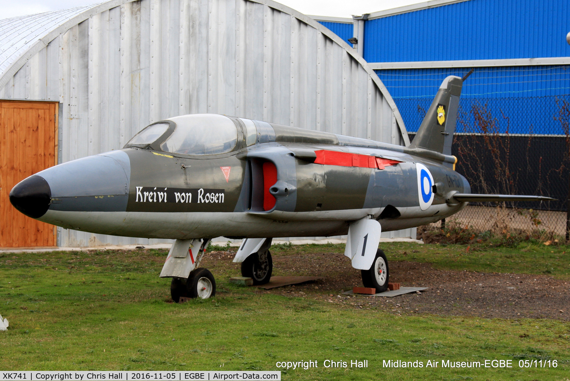 XK741, 1957 Folland Gnat F.1 (Fo-141) C/N FL5, preserved at the Midland Air Museum