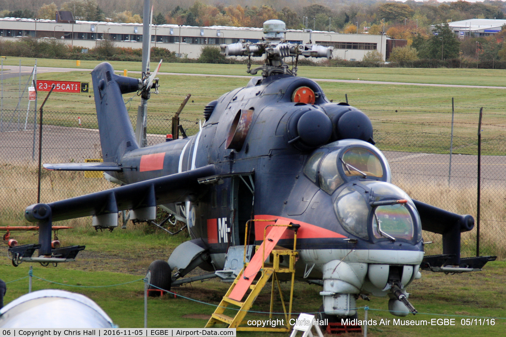 06, Mil Mi-24D Hind D C/N 353246405029, preserved at the Midland Air Museum