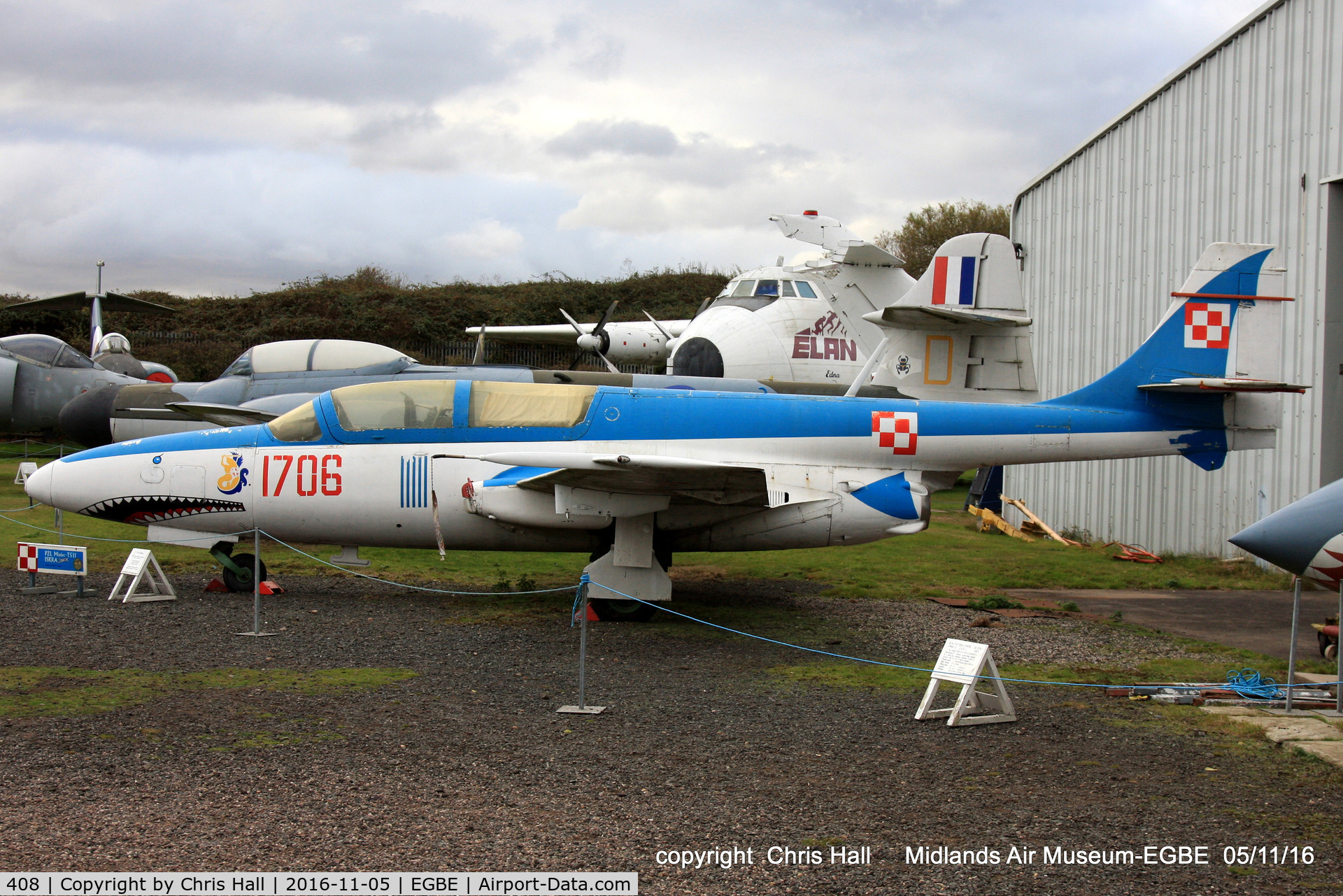 408, PZL-Mielec TS-11 Iskra C/N 1H-0408, preserved at the Midland Air Museum