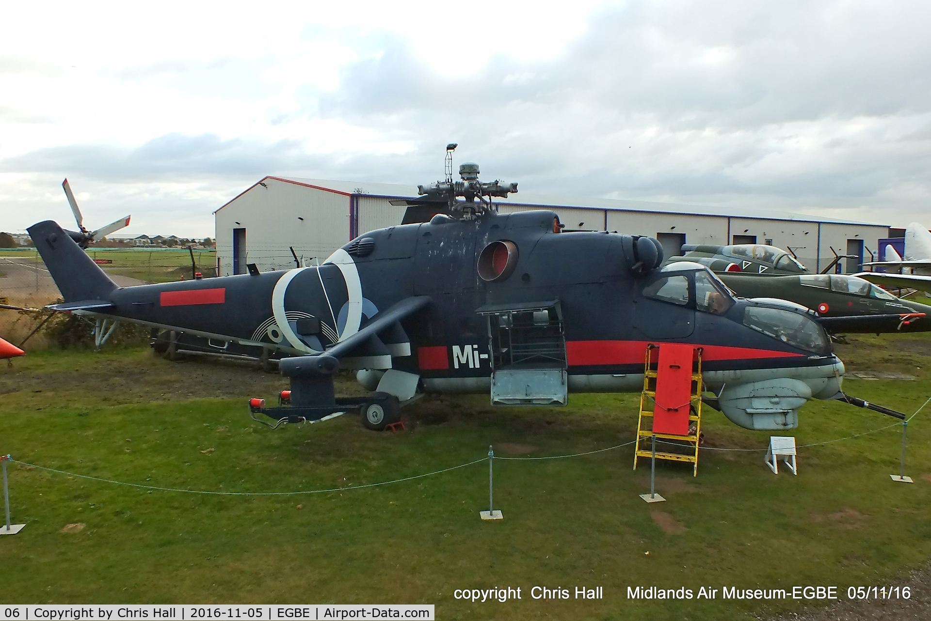 06, Mil Mi-24D Hind D C/N 353246405029, preserved at the Midland Air Museum