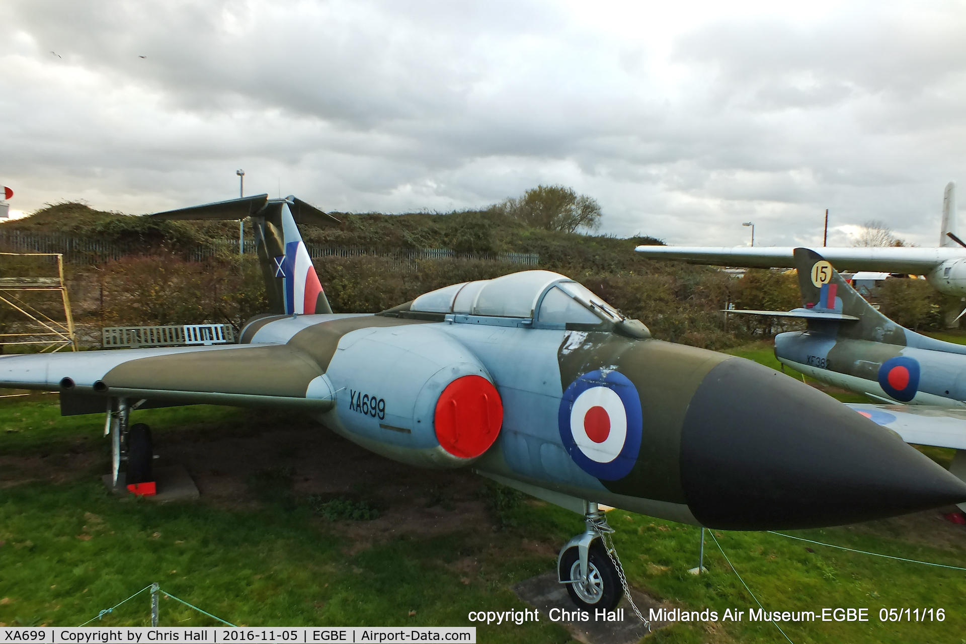 XA699, 1957 Gloster Javelin FAW.5 C/N Not found XA699, preserved at the Midland Air Museum