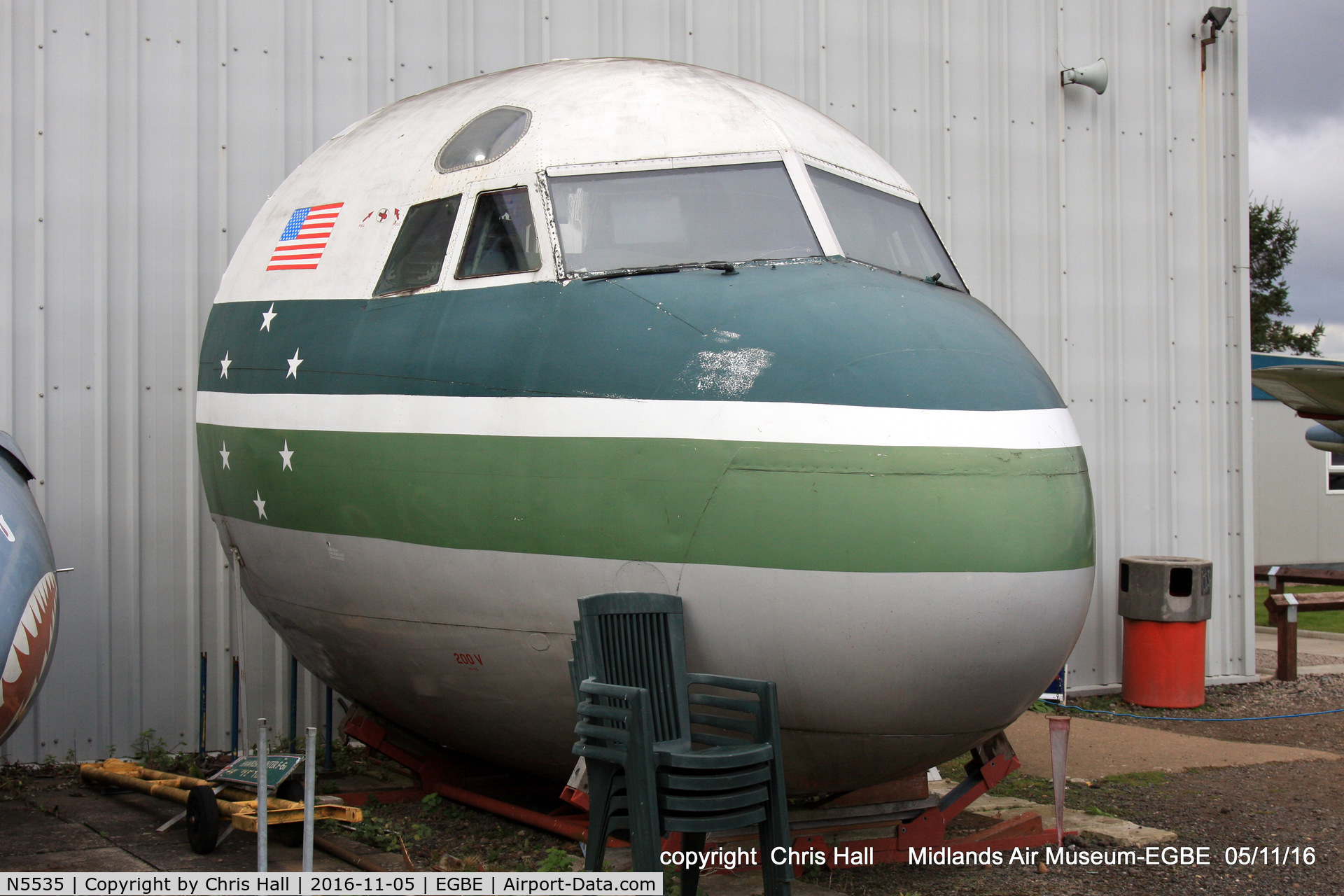 N5535, 1959 Lockheed L-188A(F) Electra C/N 1068, preserved at the Midland Air Museum