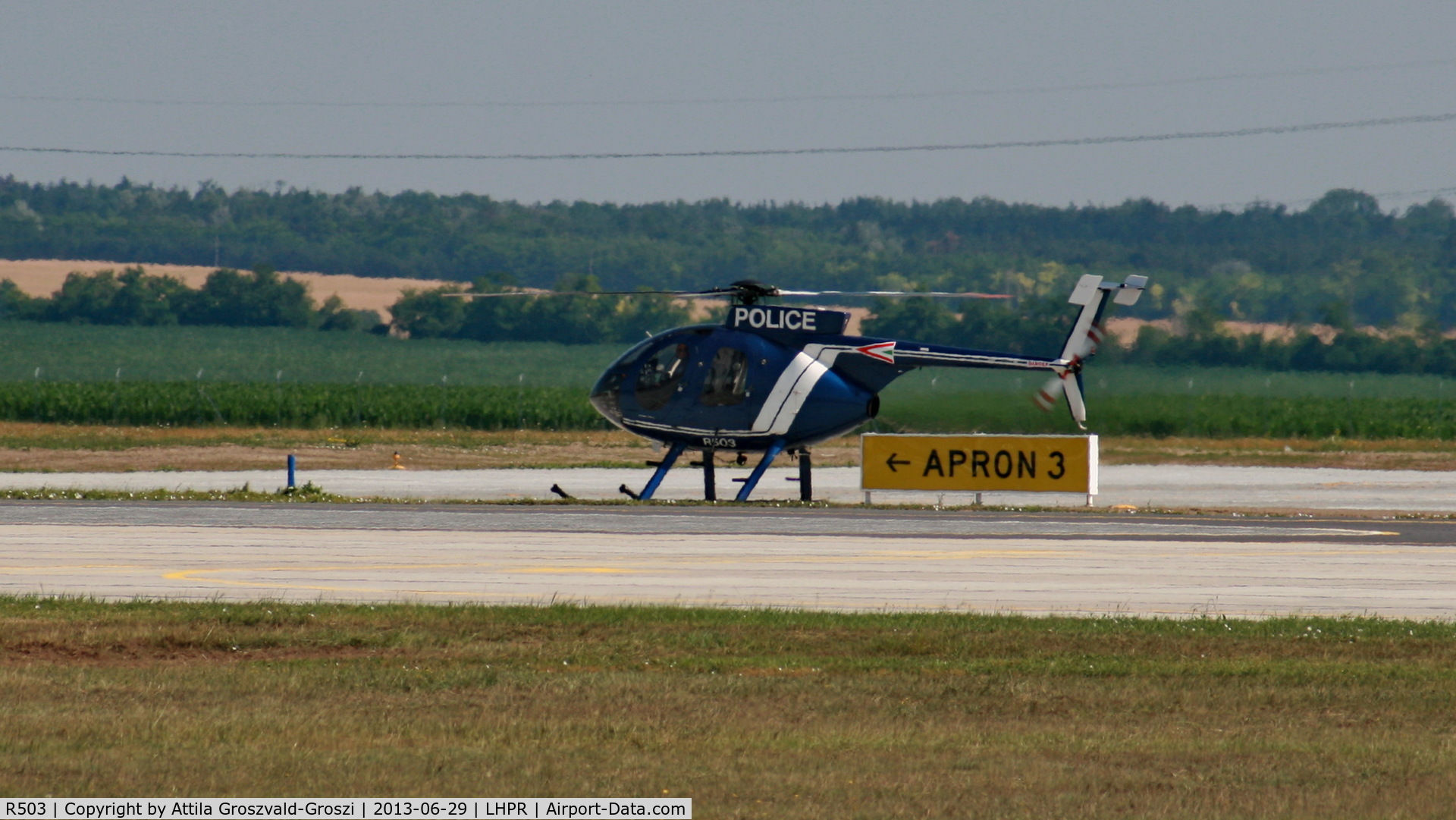 R503, 1990 McDonnell Douglas MD-500E (369E) C/N 0415E, Györ-Pér Airport, Hungary