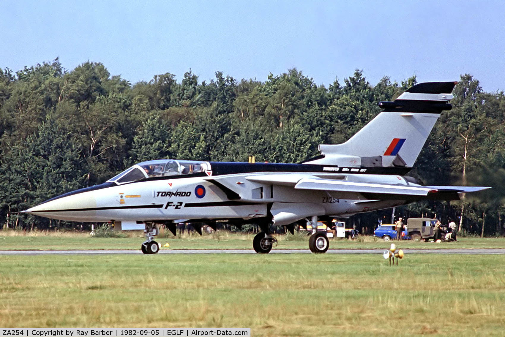 ZA254, 1979 Panavia Tornado F.2 C/N A01/003/AA001, BAe/Panavia Tornado F.2 [AA001] (Royal Air Force) Farnborough~G 05/09/1982. From a slide.