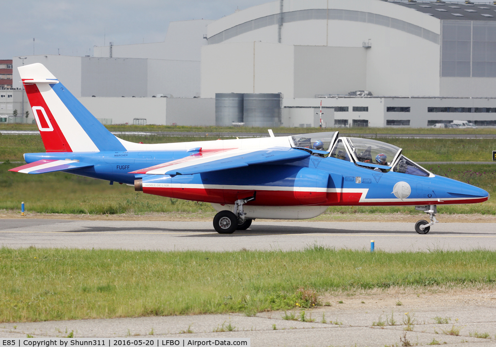 E85, Dassault-Dornier Alpha Jet E C/N E85, Taxiing to the General Aviation area...