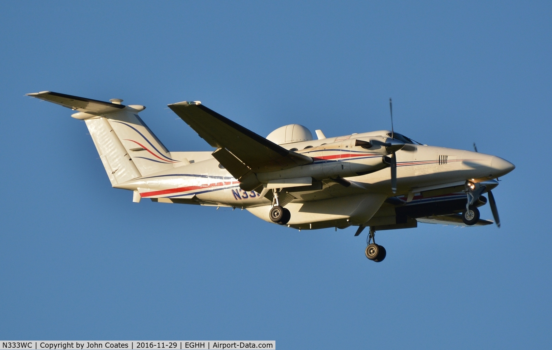 N333WC, 1985 Beech 300 Super King Air C/N FA-55, Finals to 08 after air test