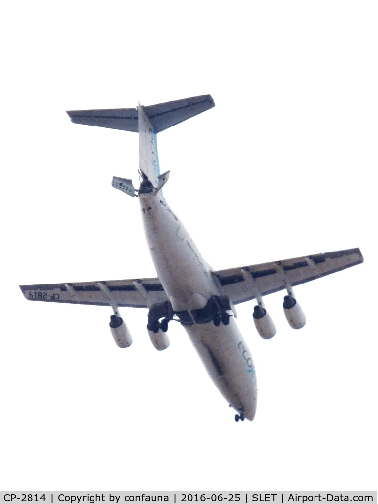 CP-2814, 1997 BAE Systems Avro 146-RJ85 C/N E.2317, 'Braking' to land