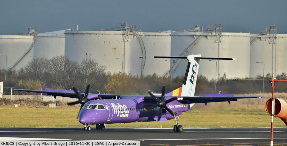 G-JECG, 2004 De Havilland Canada DHC-8-402Q Dash 8 C/N 4098, flybe G-JECG arriving at Belfast City from Manchester.