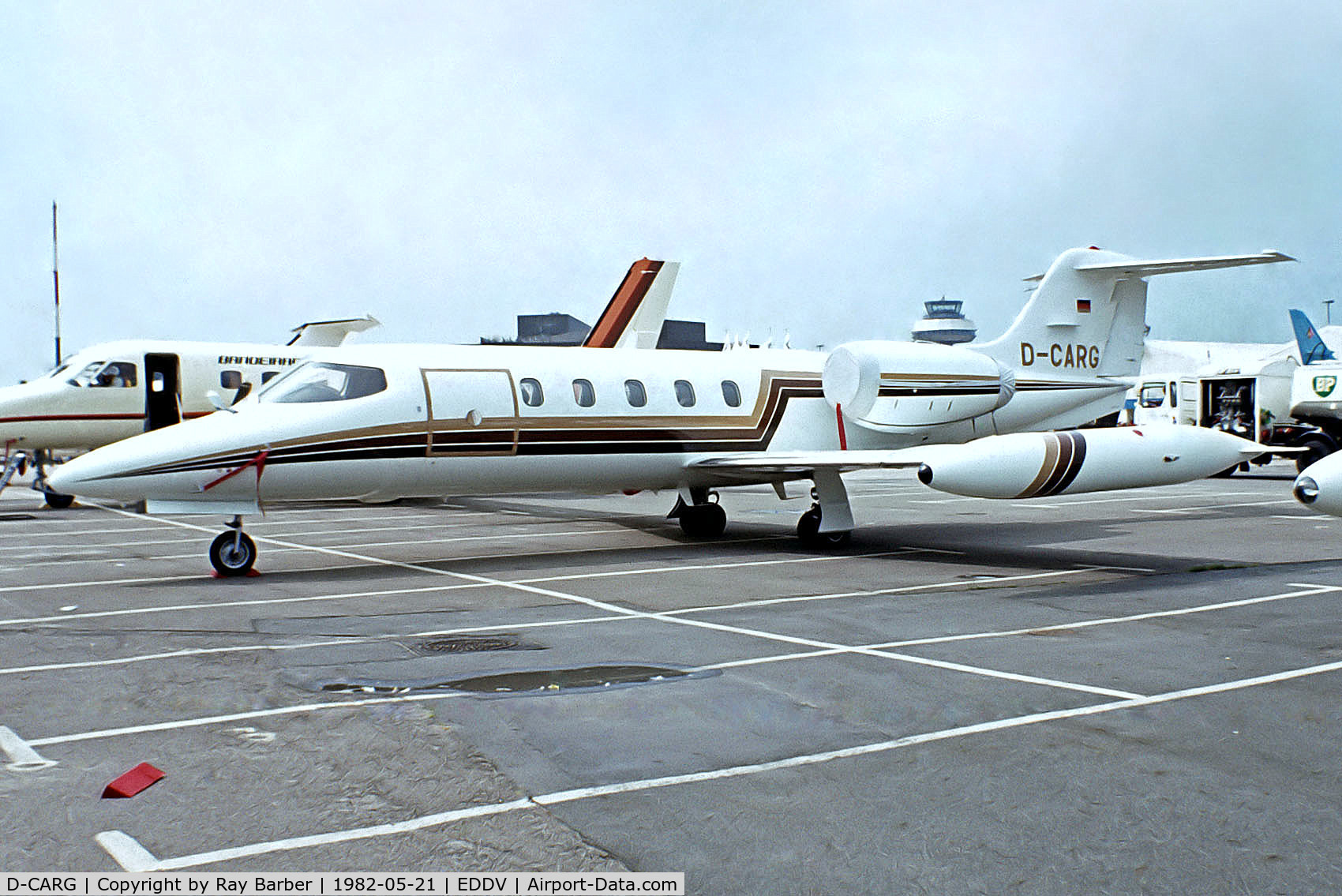 D-CARG, 1981 Gates Learjet 35A C/N 433, Learjet 35A [35A-433] (Aero Dienst) Hannover~D 21/05/1982. From a slide.