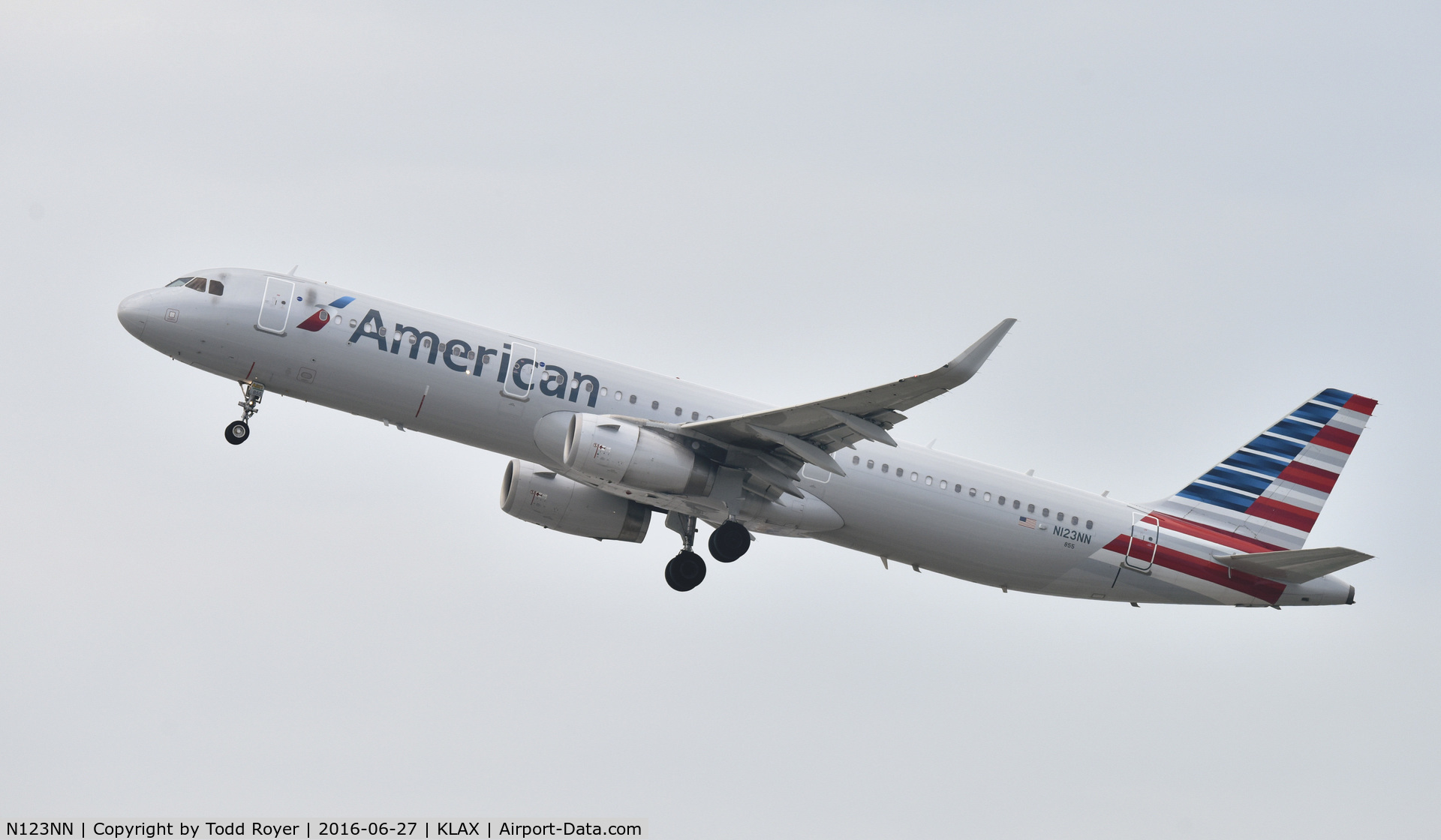 N123NN, 2014 Airbus A321-231 C/N 6256, Departing LAX on 25R