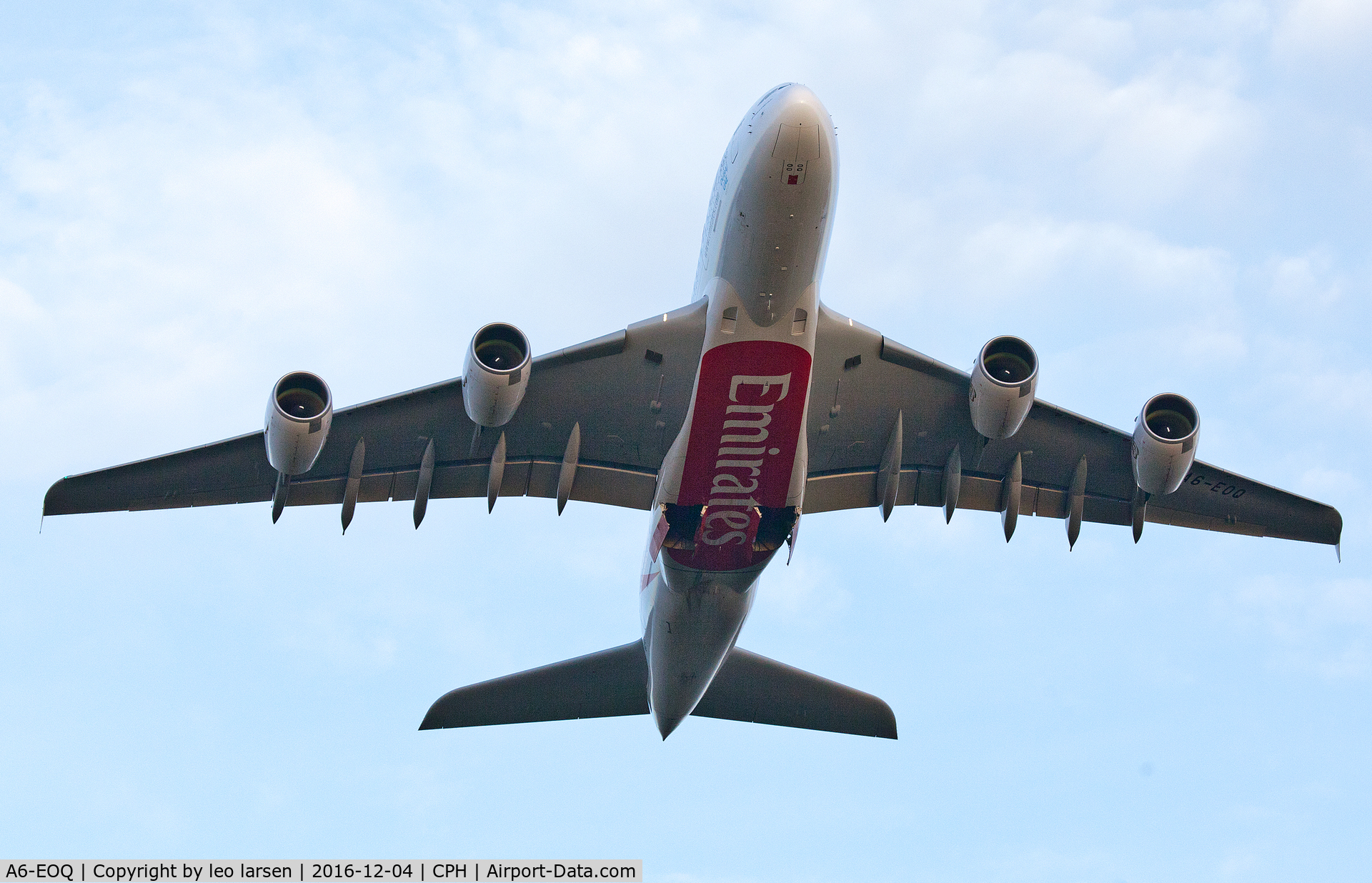 A6-EOQ, 2015 Airbus A380-861 C/N 201, Copenhagen 4.12.16