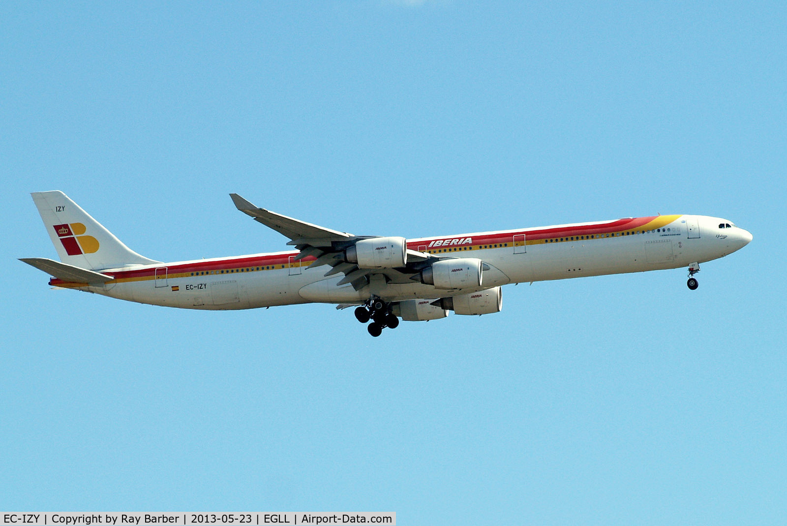 EC-IZY, 2004 Airbus A340-642 C/N 604, Airbus A340-642 [604] (Iberia) Home~G 23/05/2013 On approach 27L.