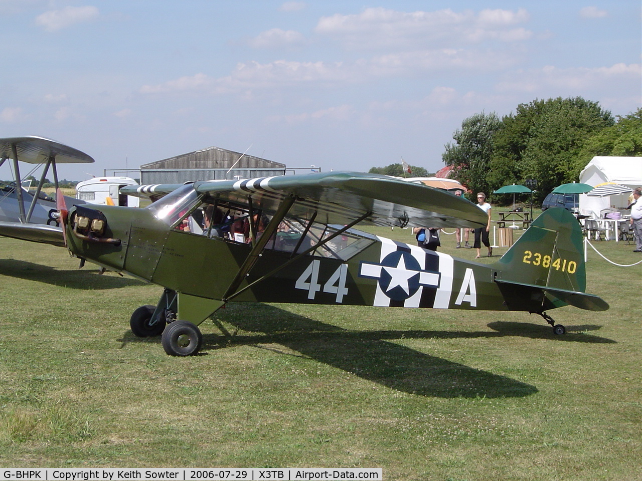 G-BHPK, 1943 Piper L-4H Grasshopper (J3C-65D) C/N 12161, visiting aircraft
