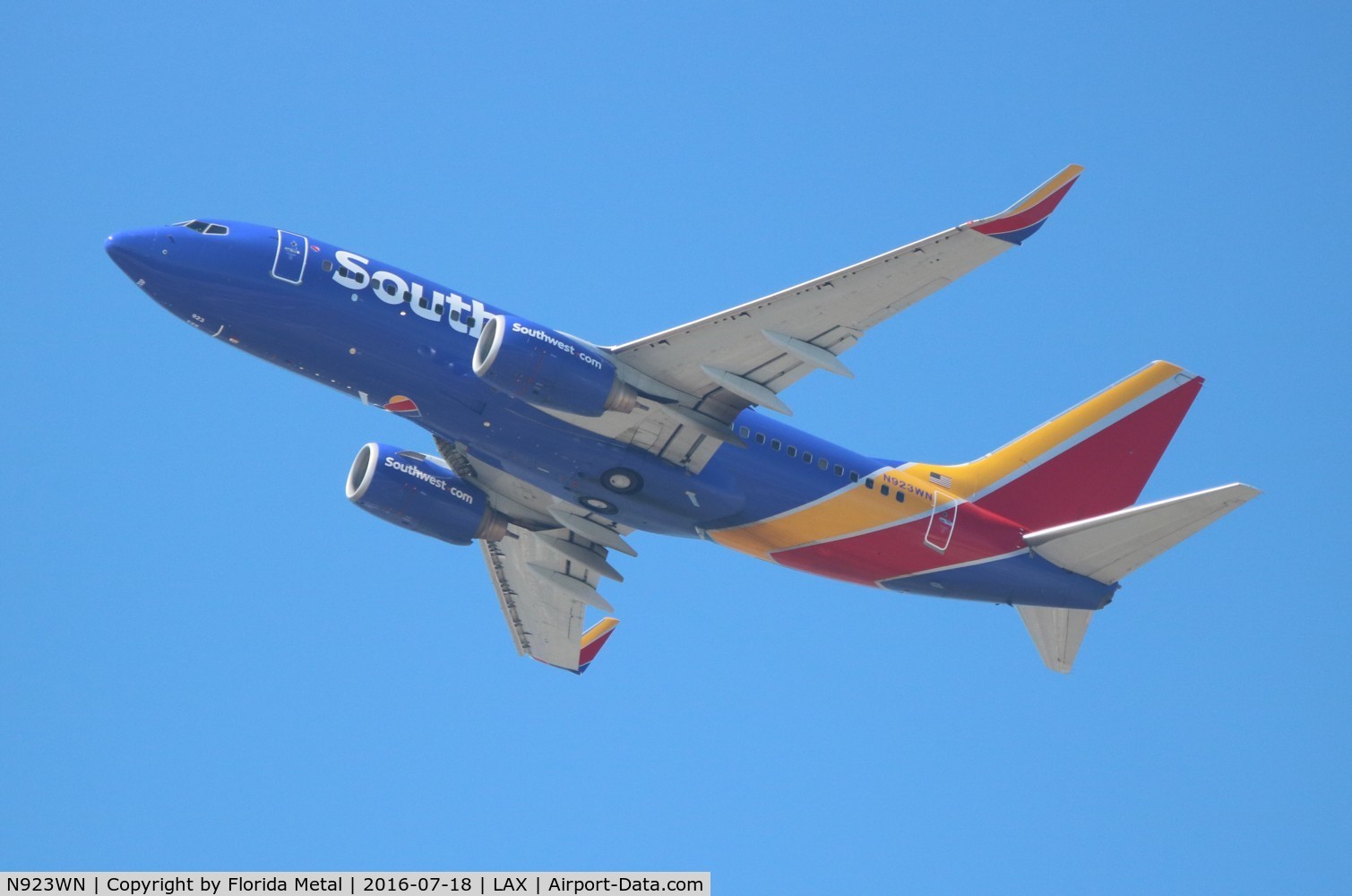 N923WN, 2008 Boeing 737-7H4 C/N 36627, Southwest