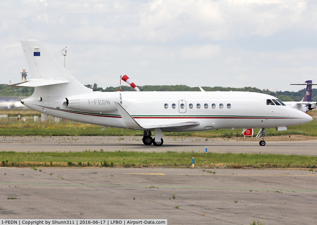 I-FEDN, 2009 Dassault Falcon 2000LX C/N 204, Taxiing to the General Aviation area...